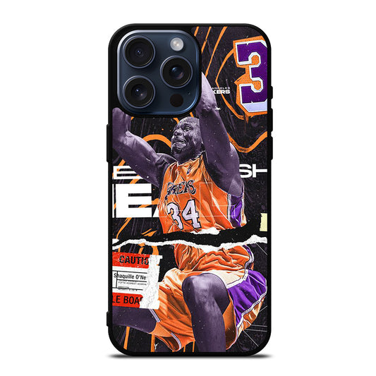 SHAQUILLE O'NEAL 34 LA LAKERS NBA BASKETBALL iPhone 15 Pro Max Case Cover