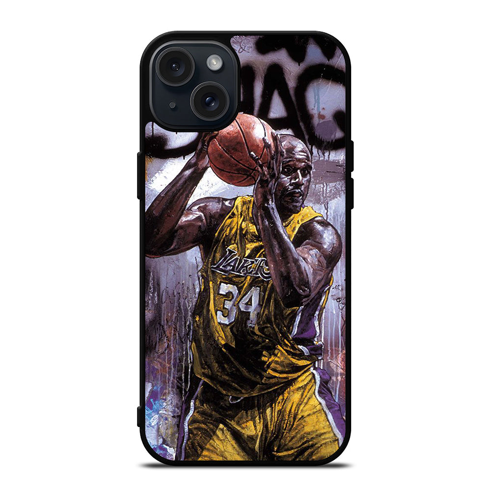 SHAQUILLE O'NEAL LA LAKERS ART iPhone 15 Plus Case Cover