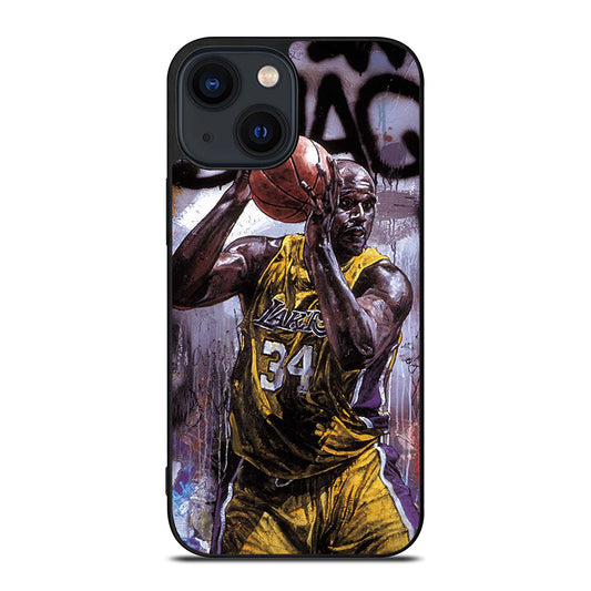 SHAQUILLE O'NEAL LA LAKERS ART iPhone 14 Plus Case Cover