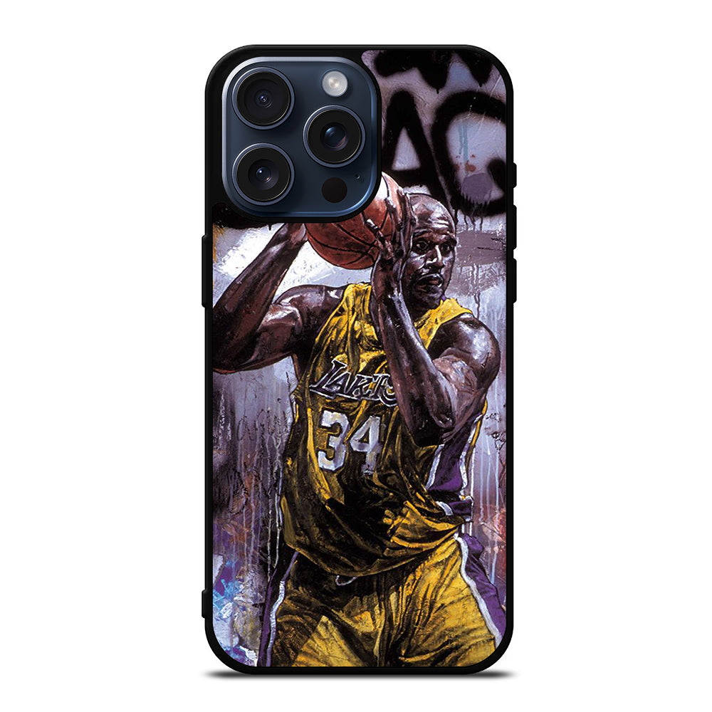 SHAQUILLE O'NEAL LA LAKERS ART iPhone 15 Pro Max Case Cover