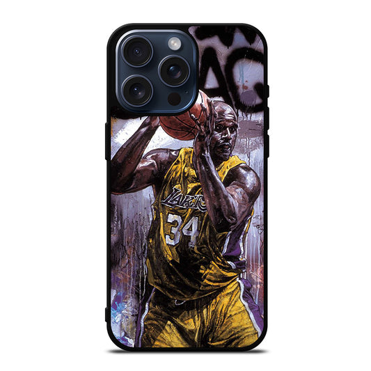 SHAQUILLE O'NEAL LA LAKERS ART iPhone 15 Pro Max Case Cover