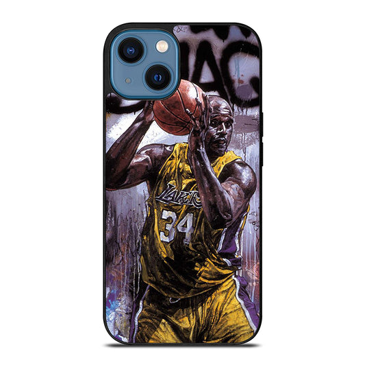 SHAQUILLE O'NEAL LA LAKERS ART iPhone 14 Case Cover