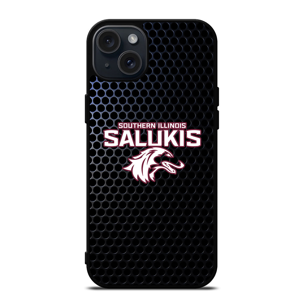 SOUTHERN ILLINOIS SALUKIS METAL LOGO iPhone 15 Plus Case Cover