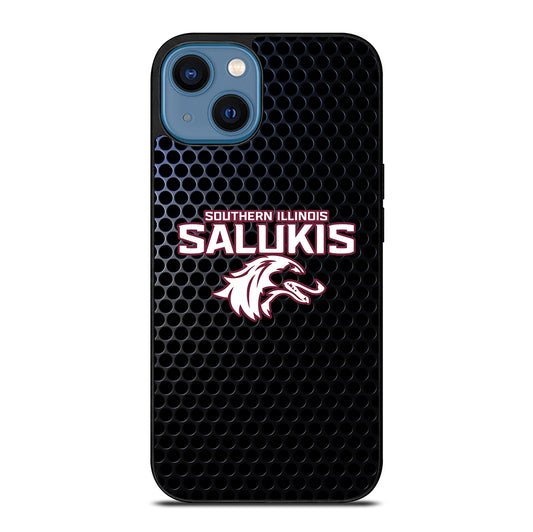 SOUTHERN ILLINOIS SALUKIS METAL LOGO iPhone 14 Case Cover