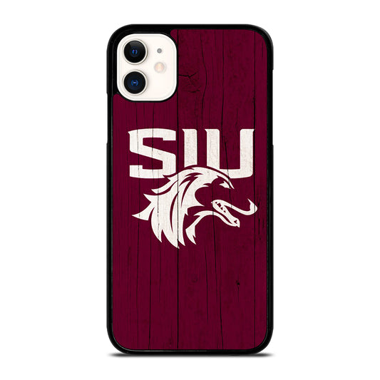 SOUTHERN ILLINOIS SALUKIS WOODEN LOGO iPhone 11 Case Cover