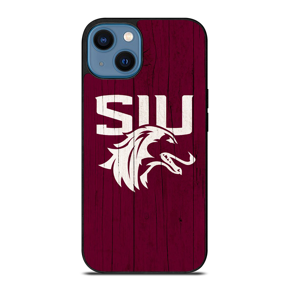 SOUTHERN ILLINOIS SALUKIS WOODEN LOGO iPhone 14 Case Cover