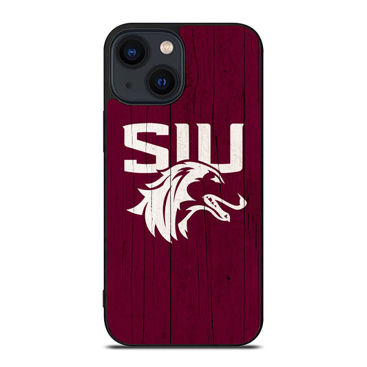SOUTHERN ILLINOIS SALUKIS WOODEN LOGO iPhone 14 Plus Case Cover