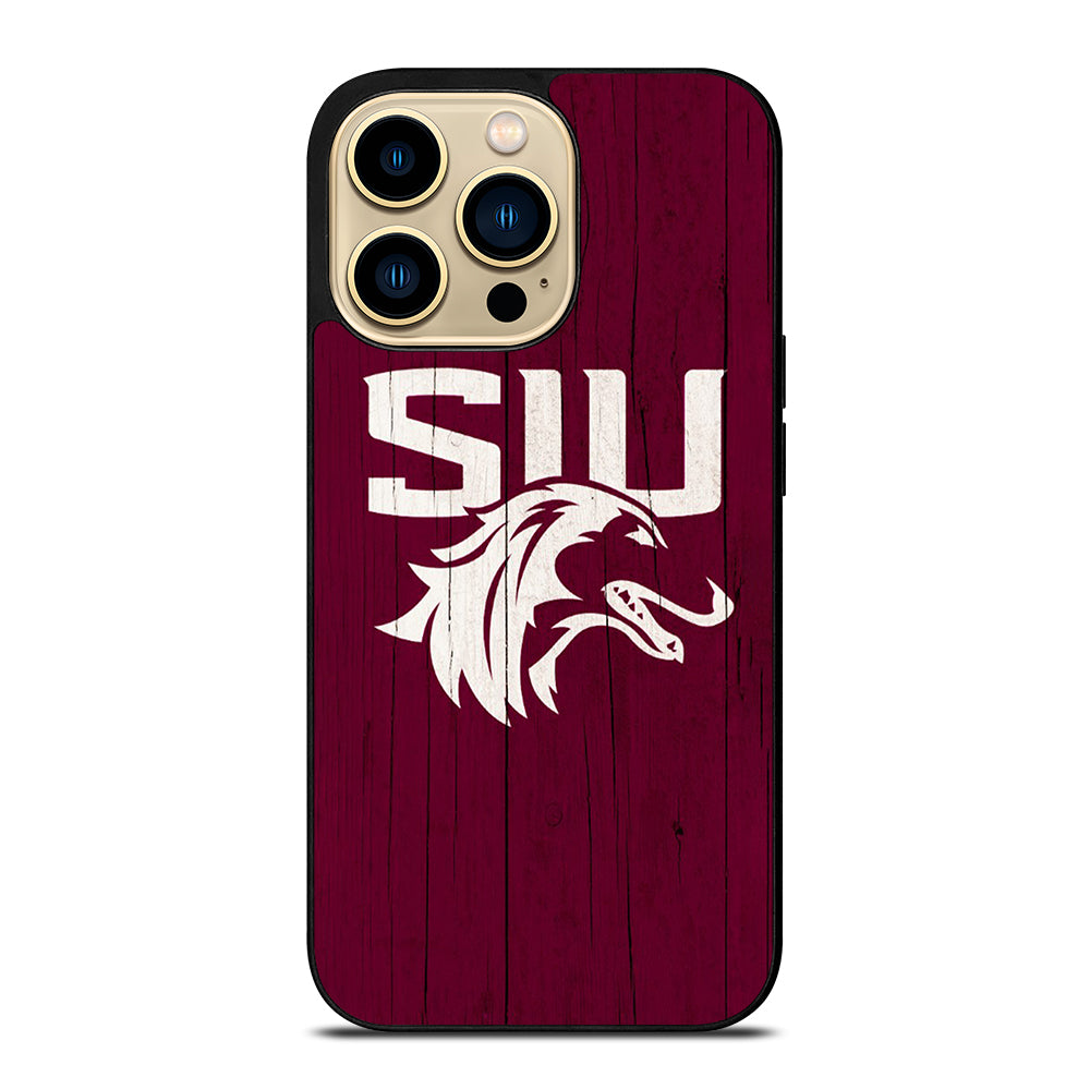 SOUTHERN ILLINOIS SALUKIS WOODEN LOGO iPhone 14 Pro Max Case Cover