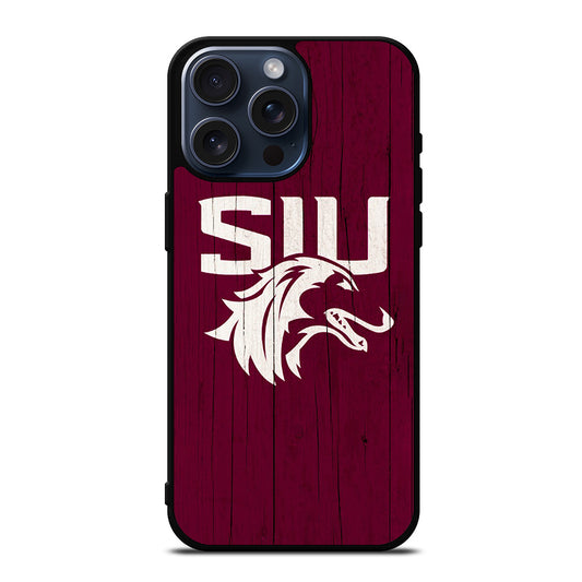 SOUTHERN ILLINOIS SALUKIS WOODEN LOGO iPhone 15 Pro Max Case Cover