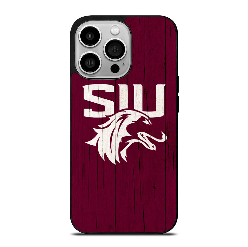 SOUTHERN ILLINOIS SALUKIS WOODEN LOGO iPhone 14 Pro Case Cover