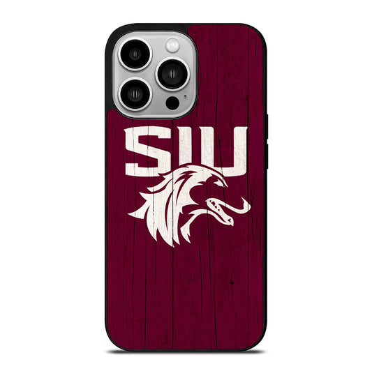 SOUTHERN ILLINOIS SALUKIS WOODEN LOGO iPhone 14 Pro Case Cover