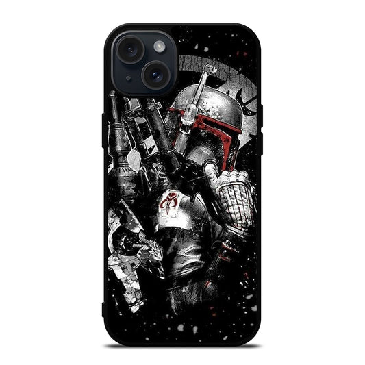 STAR WARS BOBA FETT MANDALORIAN ART 2 iPhone 15 Plus Case Cover
