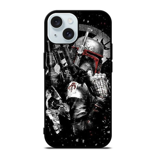 STAR WARS BOBA FETT MANDALORIAN ART 2 iPhone 15 Case Cover