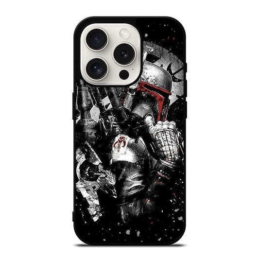 STAR WARS BOBA FETT MANDALORIAN ART 2 iPhone 15 Pro Case Cover