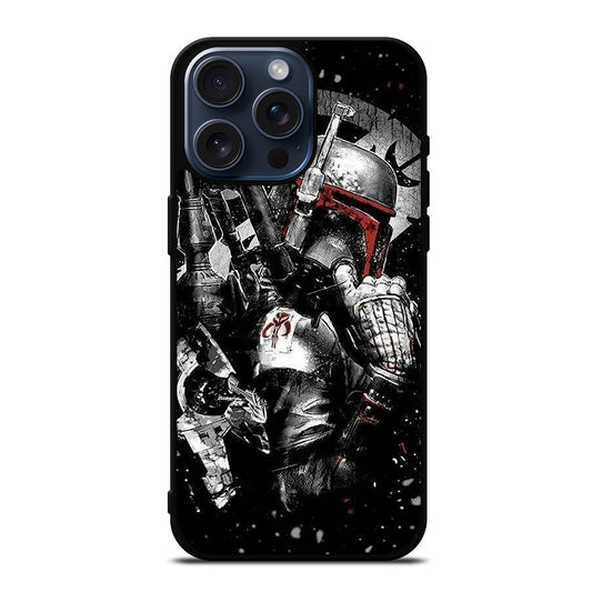 STAR WARS BOBA FETT MANDALORIAN ART 2 iPhone 15 Pro Max Case Cover