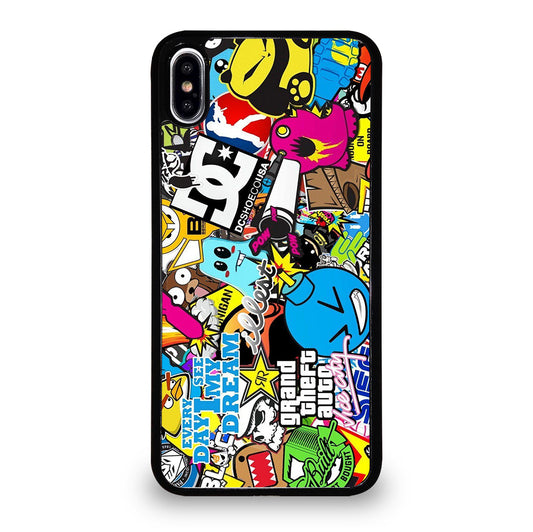 STICKER BOMB DC PATTERN 1 iPhone XS Max Case Cover