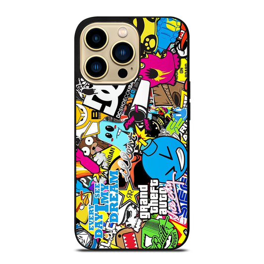 STICKER BOMB DC PATTERN 1 iPhone 14 Pro Max Case Cover
