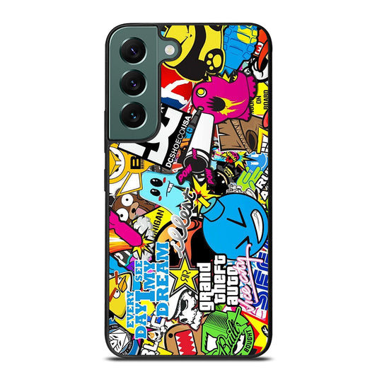 STICKER BOMB DC PATTERN 1 Samsung Galaxy S22 Case Cover