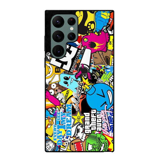 STICKER BOMB DC PATTERN 1 Samsung Galaxy S22 Ultra Case Cover