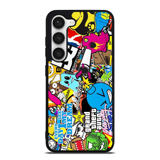 STICKER BOMB DC PATTERN 1 Samsung Galaxy S23 Case Cover