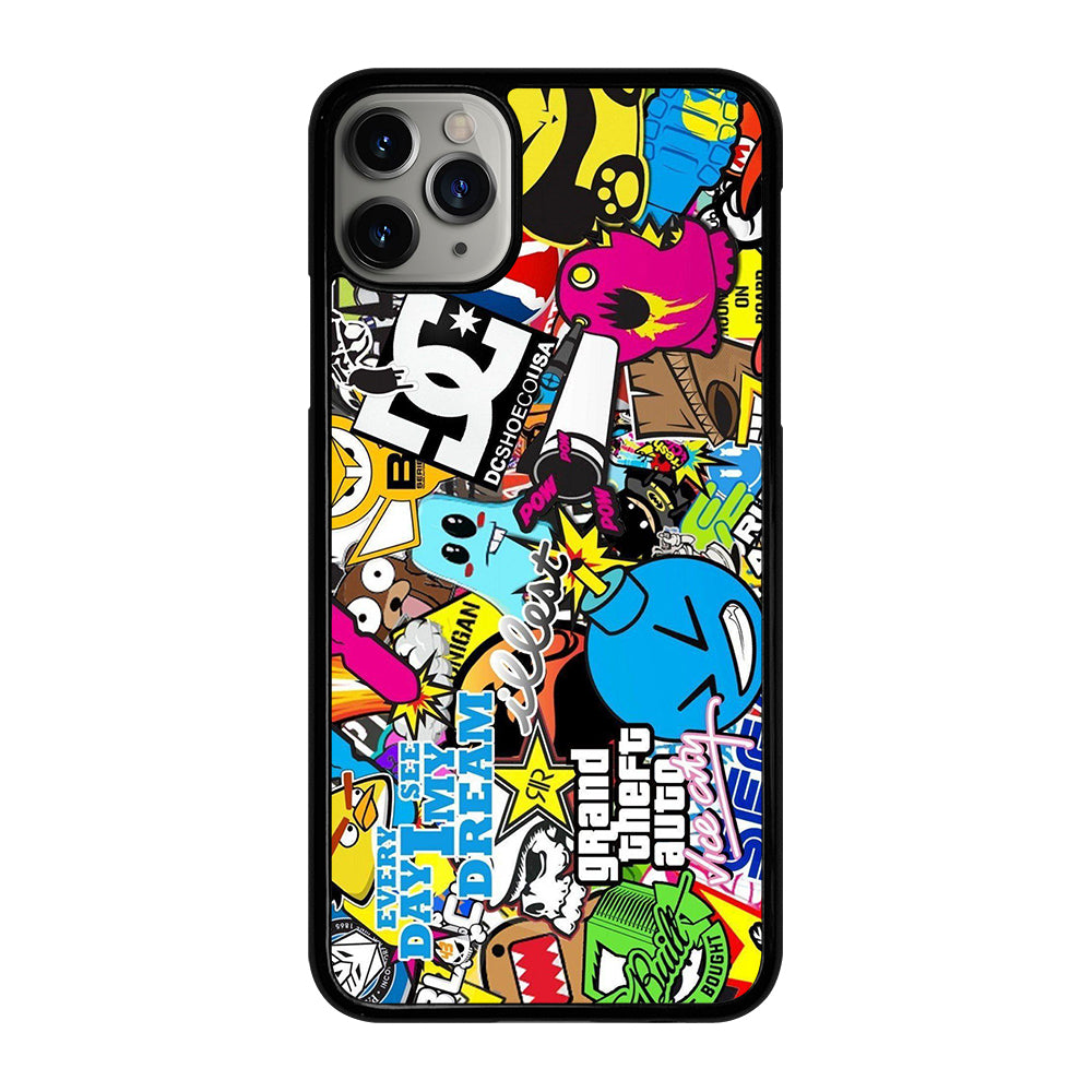 STICKER BOMB DC PATTERN 1 iPhone 11 Pro Max Case Cover