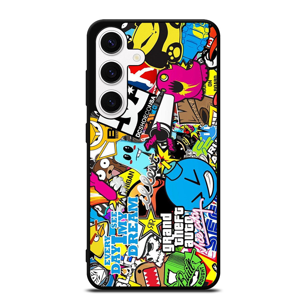 STICKER BOMB DC PATTERN 1 Samsung Galaxy S24 Case Cover