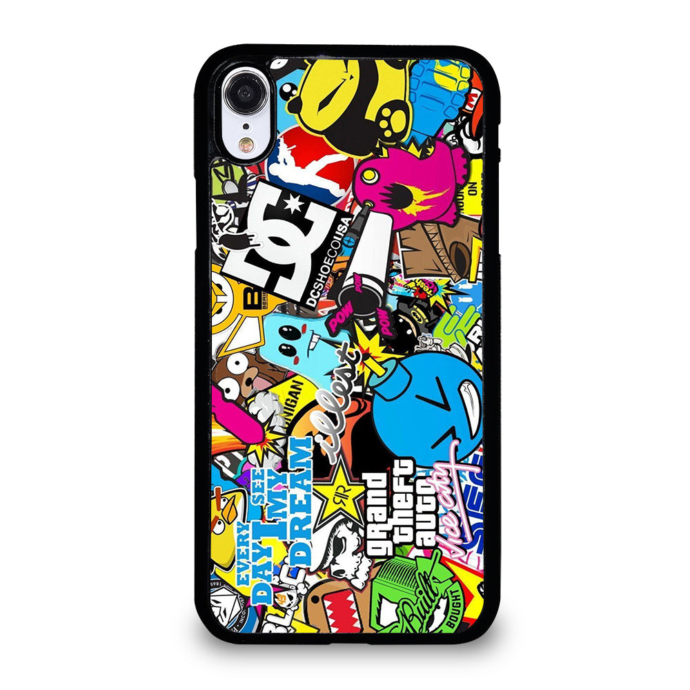 STICKER BOMB DC PATTERN 1 iPhone XR Case Cover