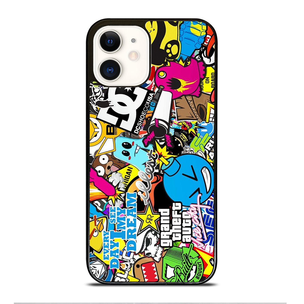 STICKER BOMB DC PATTERN 1 iPhone 12 Case Cover