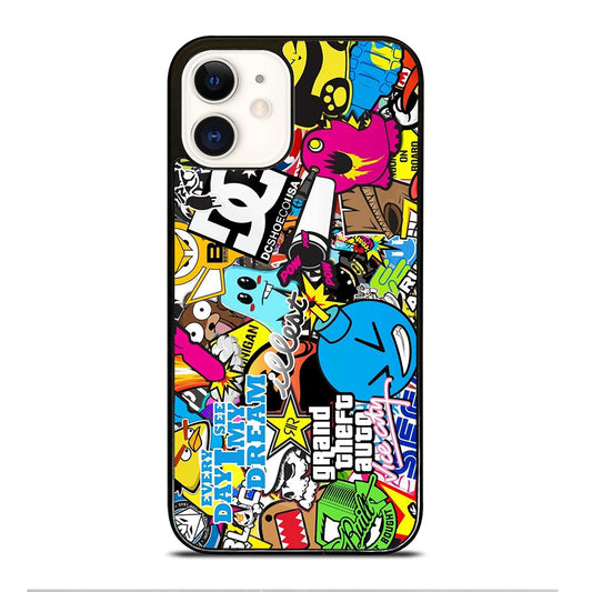 STICKER BOMB DC PATTERN 1 iPhone 12 Case Cover