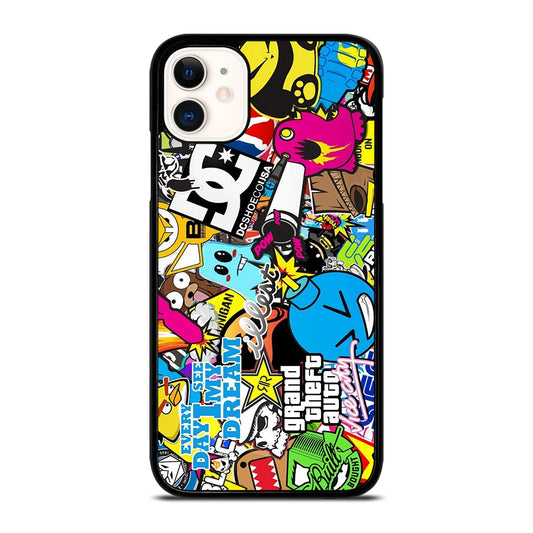 STICKER BOMB DC PATTERN 1 iPhone 11 Case Cover