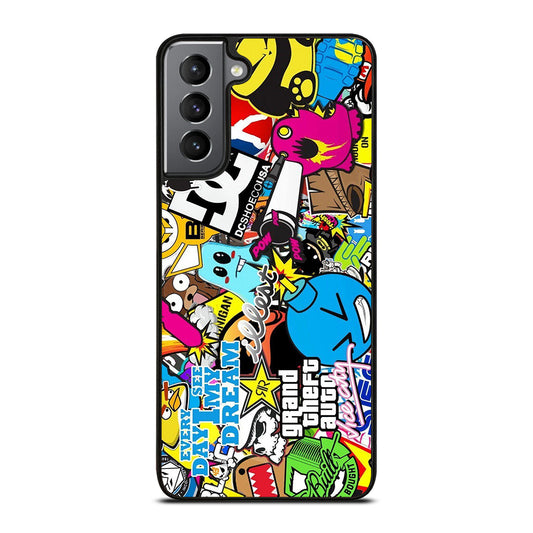 STICKER BOMB DC PATTERN 1 Samsung Galaxy S21 Plus Case Cover