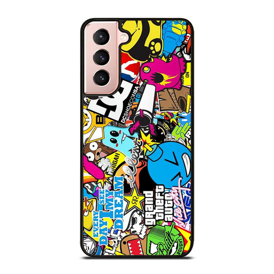 STICKER BOMB DC PATTERN 1 Samsung Galaxy S21 Case Cover