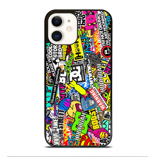 STICKER BOMB DC PATTERN 2 iPhone 12 Case Cover
