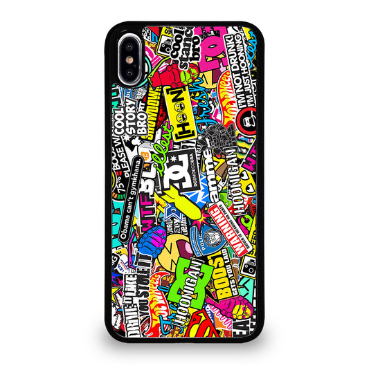 STICKER BOMB DC PATTERN 2 iPhone XS Max Case Cover