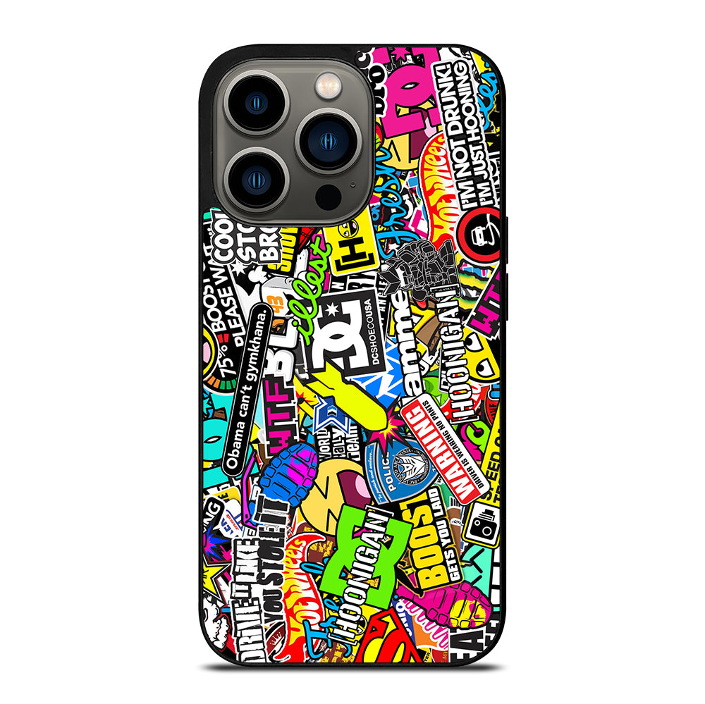 STICKER BOMB DC PATTERN 2 iPhone 13 Pro Case Cover