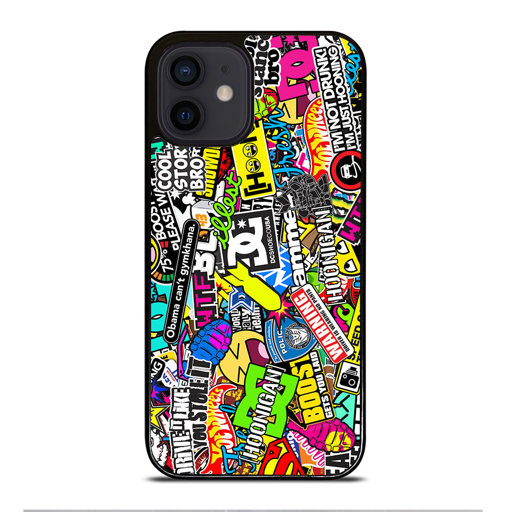 STICKER BOMB DC PATTERN 2 iPhone 12 Mini Case Cover