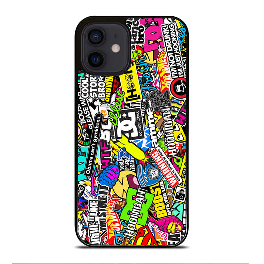 STICKER BOMB DC PATTERN 2 iPhone 12 Mini Case Cover