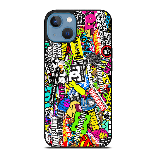 STICKER BOMB DC PATTERN 2 iPhone 13 Case Cover