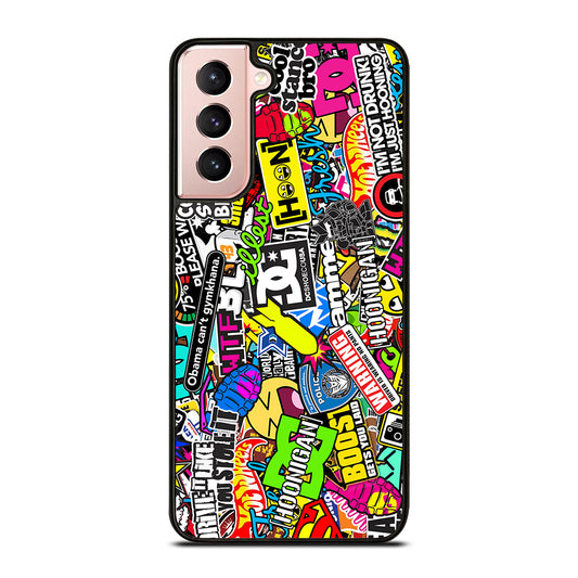 STICKER BOMB DC PATTERN 2 Samsung Galaxy S21 Case Cover