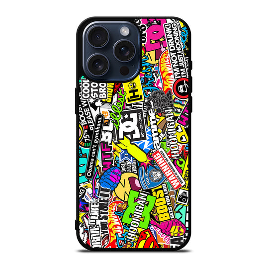 STICKER BOMB DC PATTERN 2 iPhone 15 Pro Max Case Cover