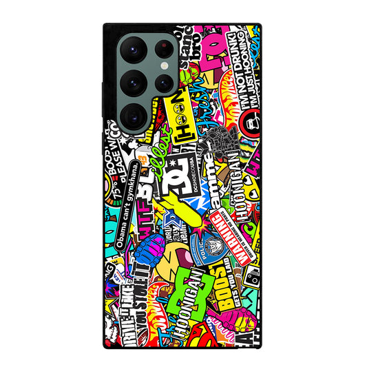 STICKER BOMB DC PATTERN 2 Samsung Galaxy S22 Ultra Case Cover