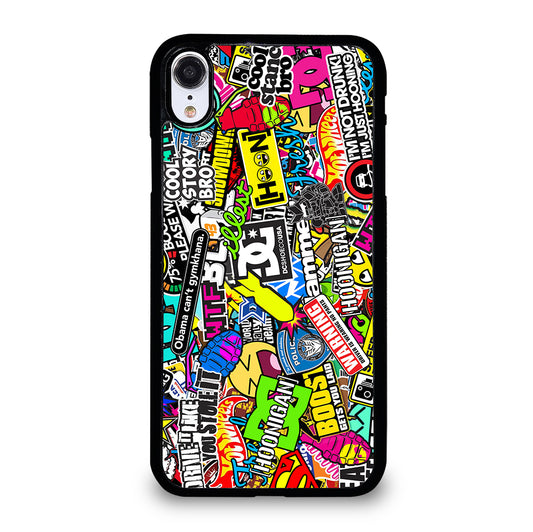STICKER BOMB DC PATTERN 2 iPhone XR Case Cover