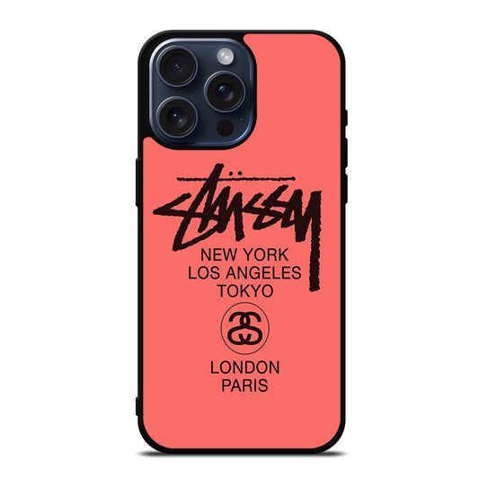 STUSSY CITY iPhone 15 Pro Max Case Cover
