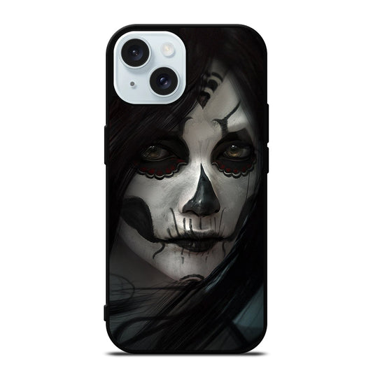 SUGAR SKULL FACE iPhone 15 Case Cover