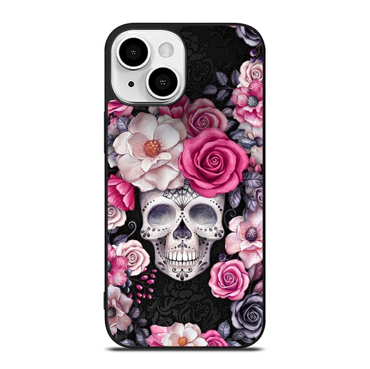 SUGAR SKULL FLOWER ROSE iPhone 13 Mini Case Cover