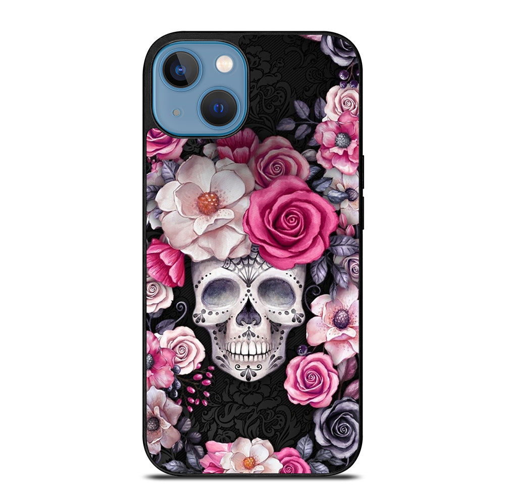 SUGAR SKULL FLOWER ROSE iPhone 13 Case Cover