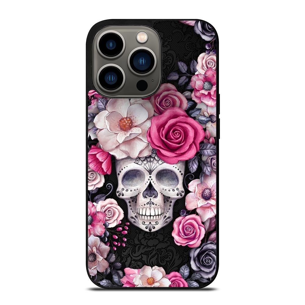 SUGAR SKULL FLOWER ROSE iPhone 13 Pro Case Cover