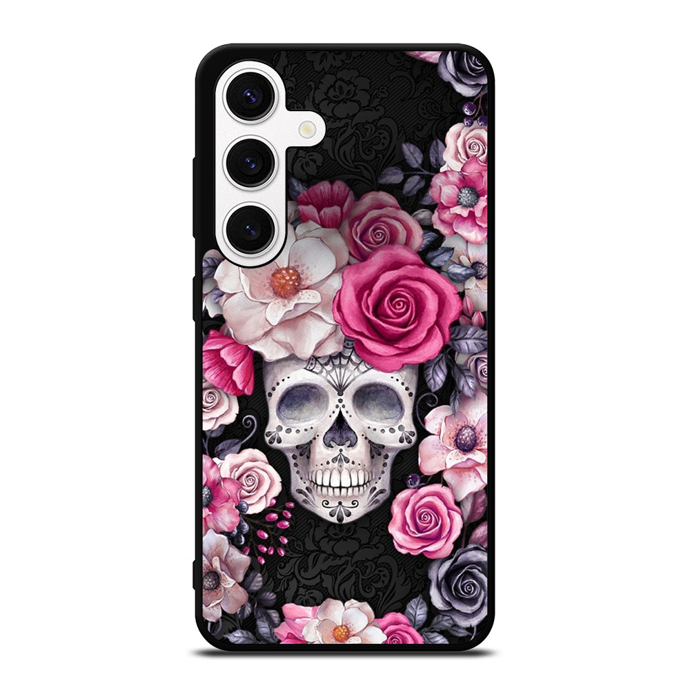 SUGAR SKULL FLOWER ROSE Samsung Galaxy S24 Case Cover