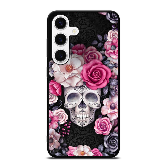 SUGAR SKULL FLOWER ROSE Samsung Galaxy S24 Case Cover