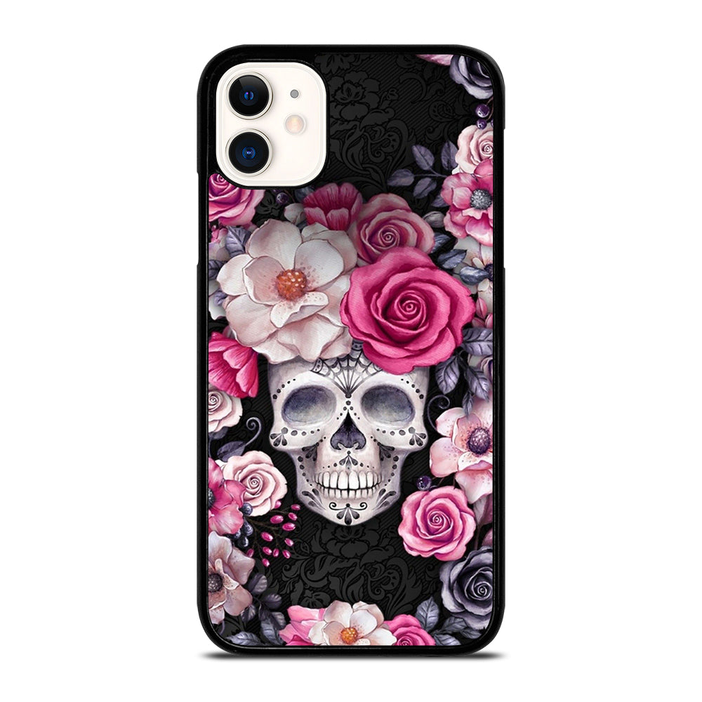 SUGAR SKULL FLOWER ROSE iPhone 11 Case Cover